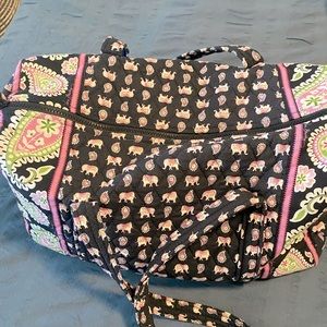 Vera Bradley small travel duffel bag pink elephant